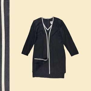 70s black & silver dress w/ built-in jacket by Perceptions by Irene B, size 16